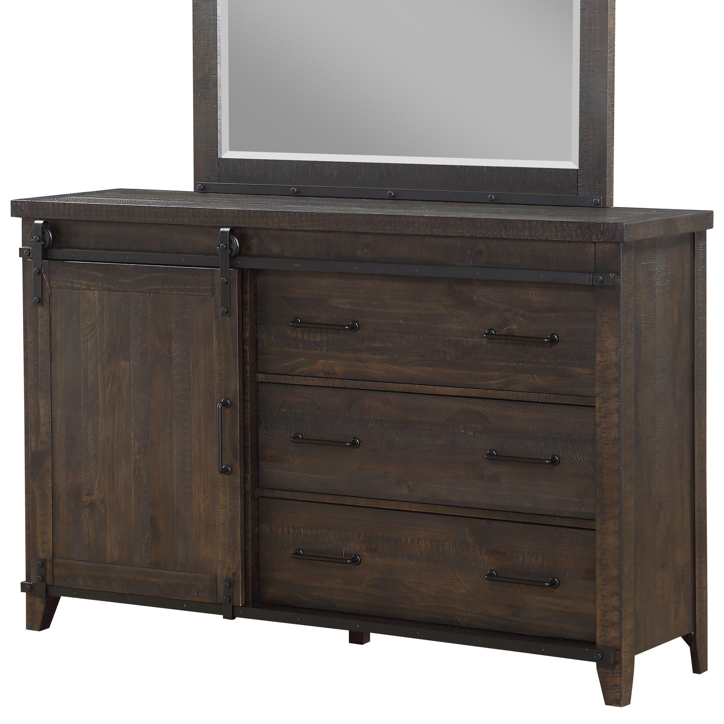 Durango Drawer Dresser With Barn Door Hardware Soft Closing
