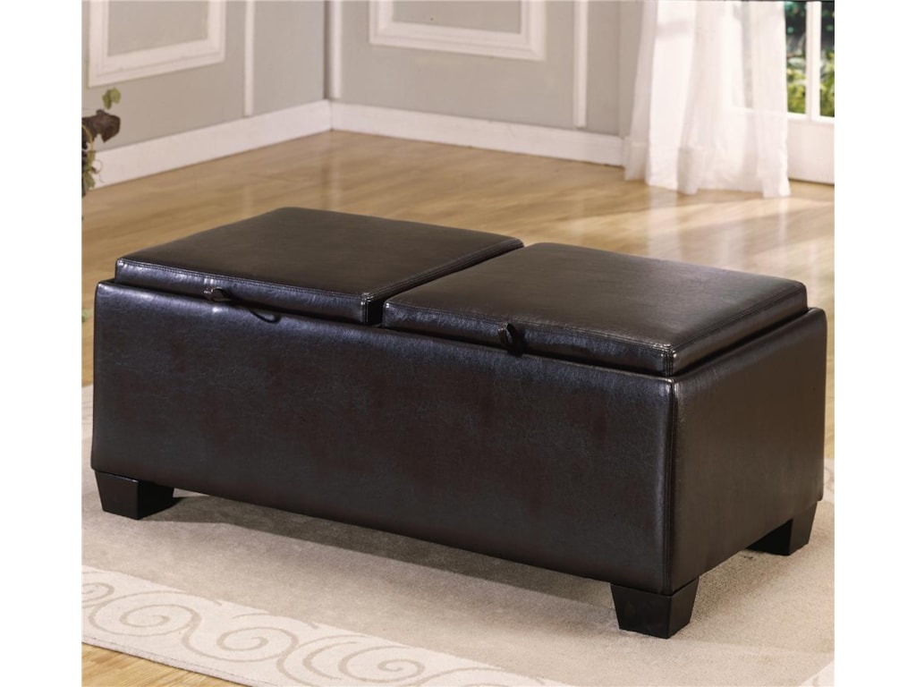 Homelegance 458-459PVC Ottoman with 2 Storage/Covers