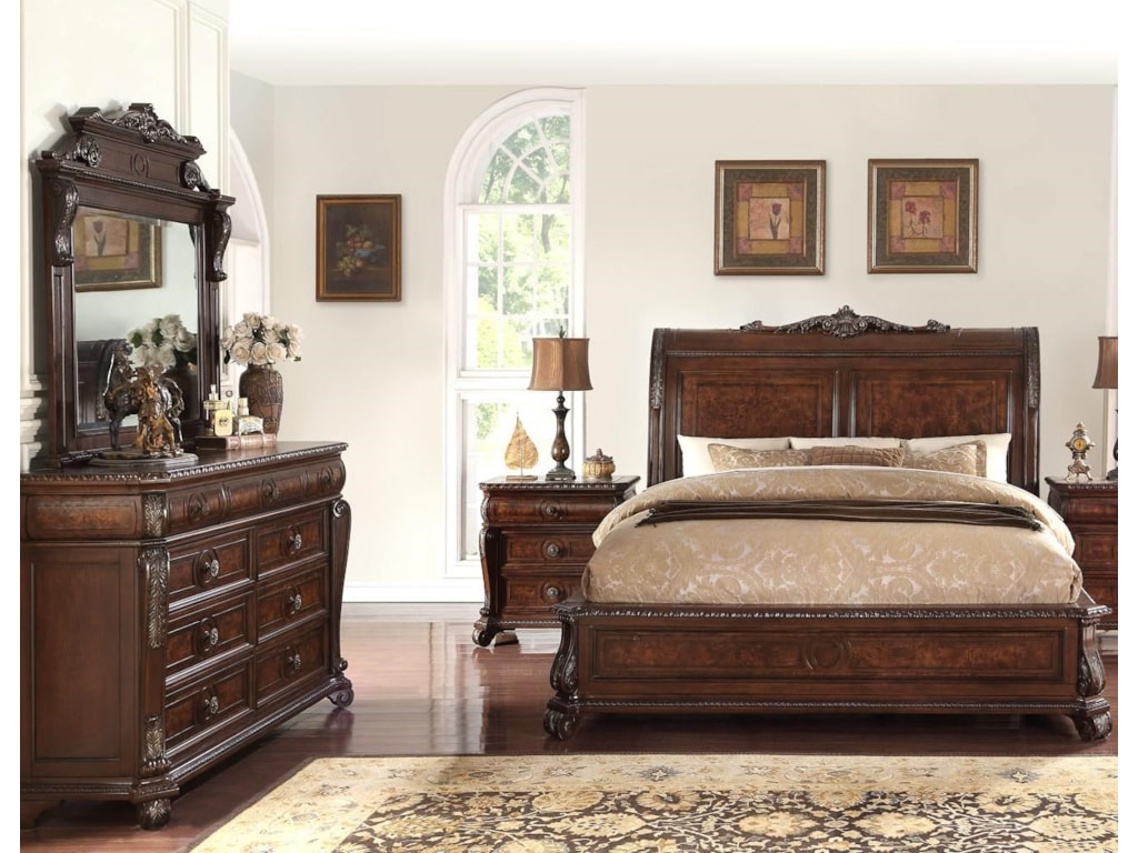 Home Insights Vintage 5 Piece Elizabeth Sleigh Bed Group Royal Home Insights Vintage5 Piece Elizabeth Sleigh Bed Group