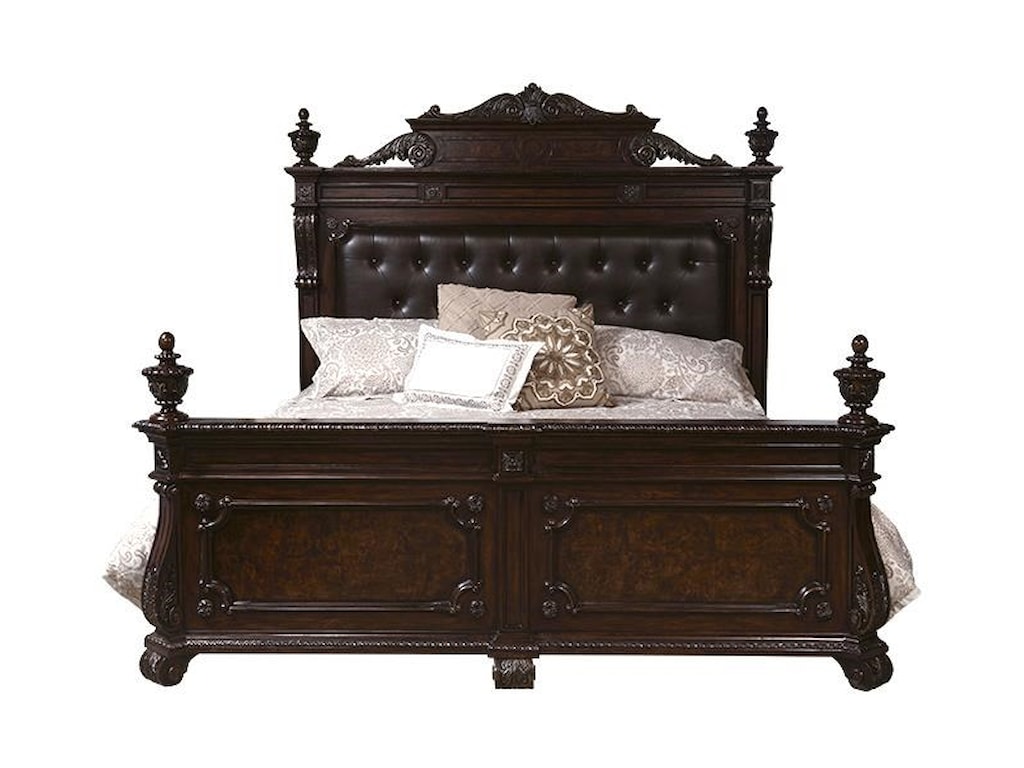 Home Insights Vintage Genevieve Upholstered Queen Bed Royal Furniture Panel Beds