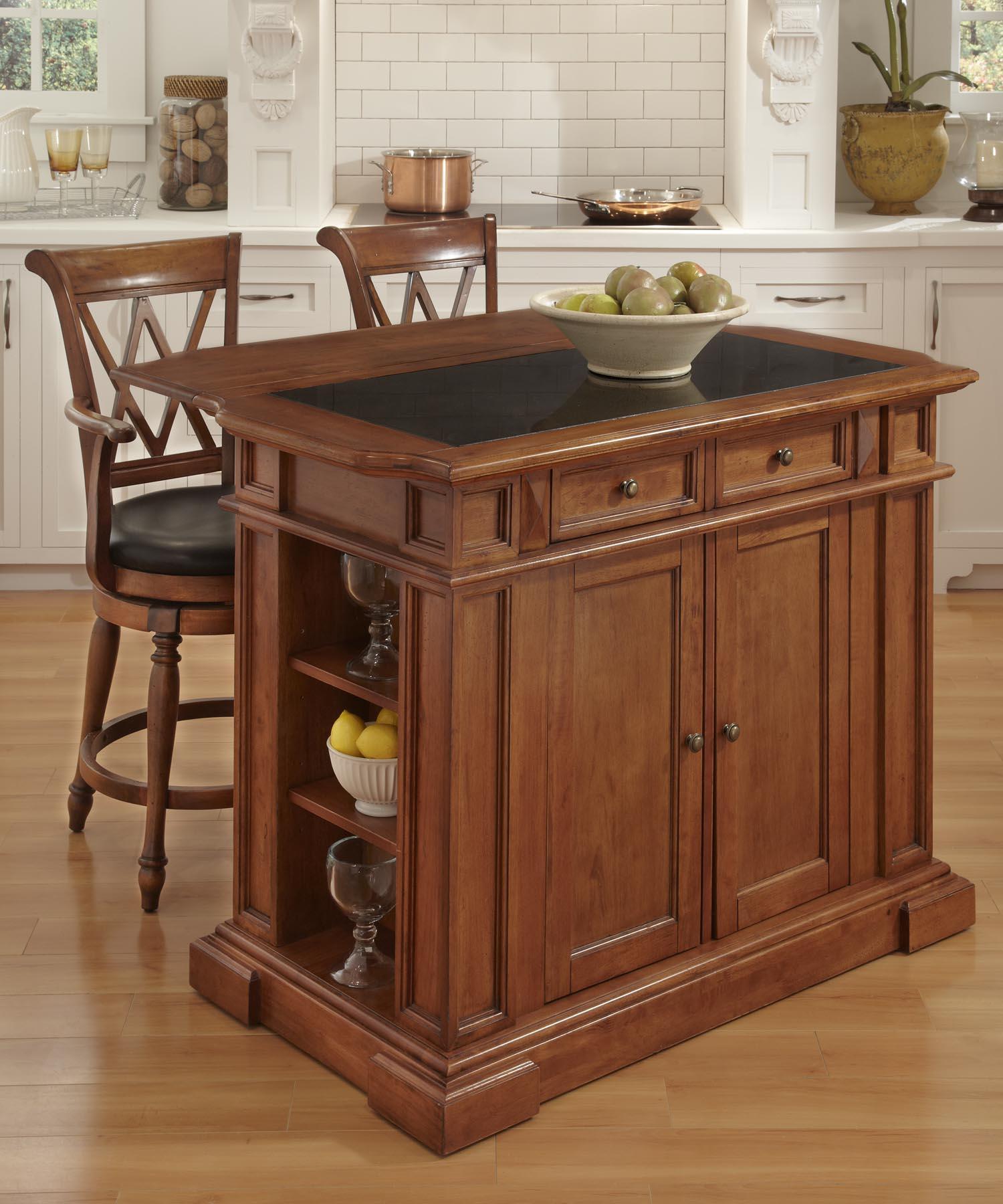 Home Styles Deluxe Traditions Kitchen Island With Granite Top
