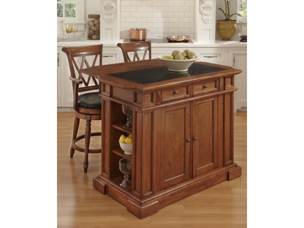 Home Styles Deluxe Traditions Kitchen Island With Granite Top
