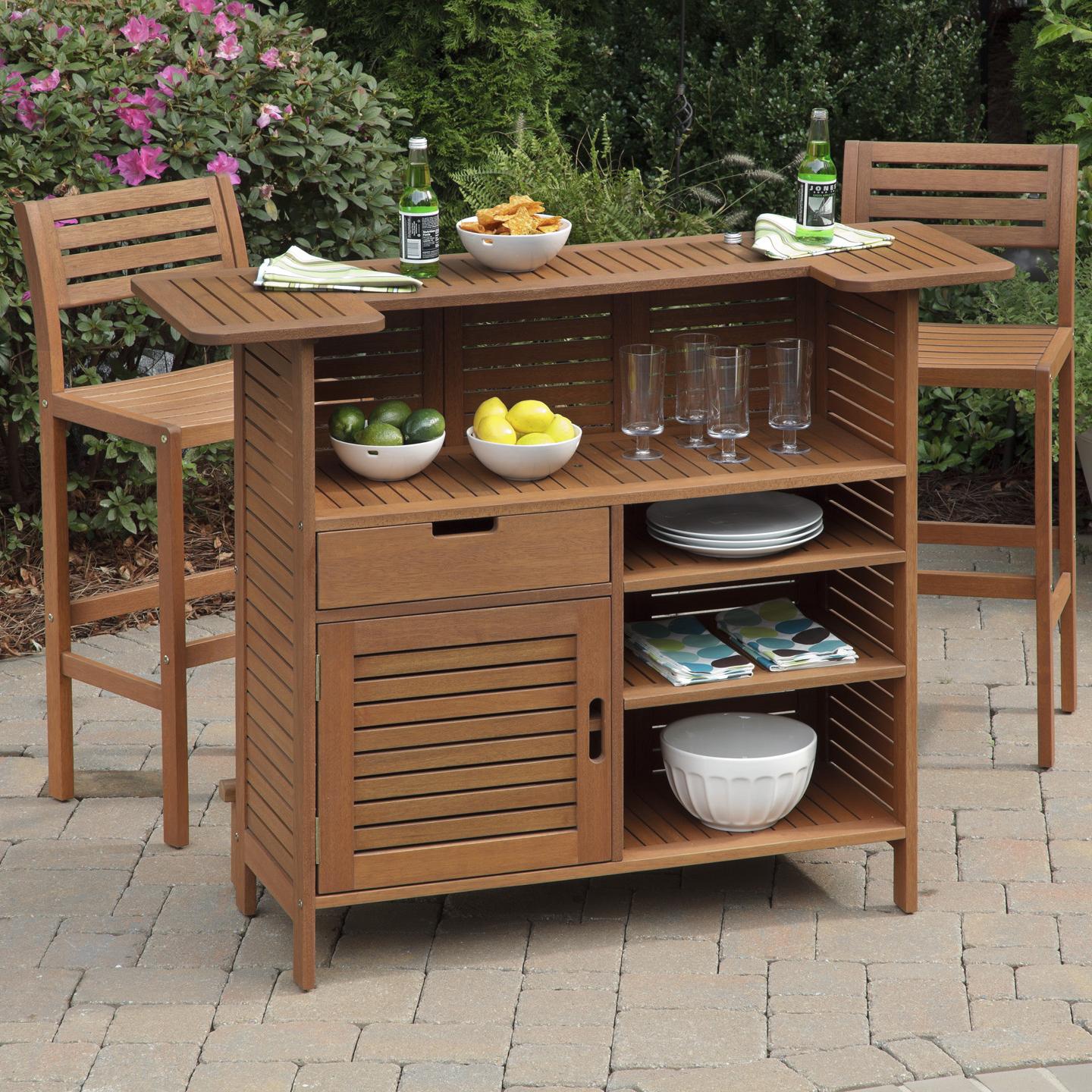 Home Styles Montego Bay 3 Piece Eco Friendly Outdoor Bar Set