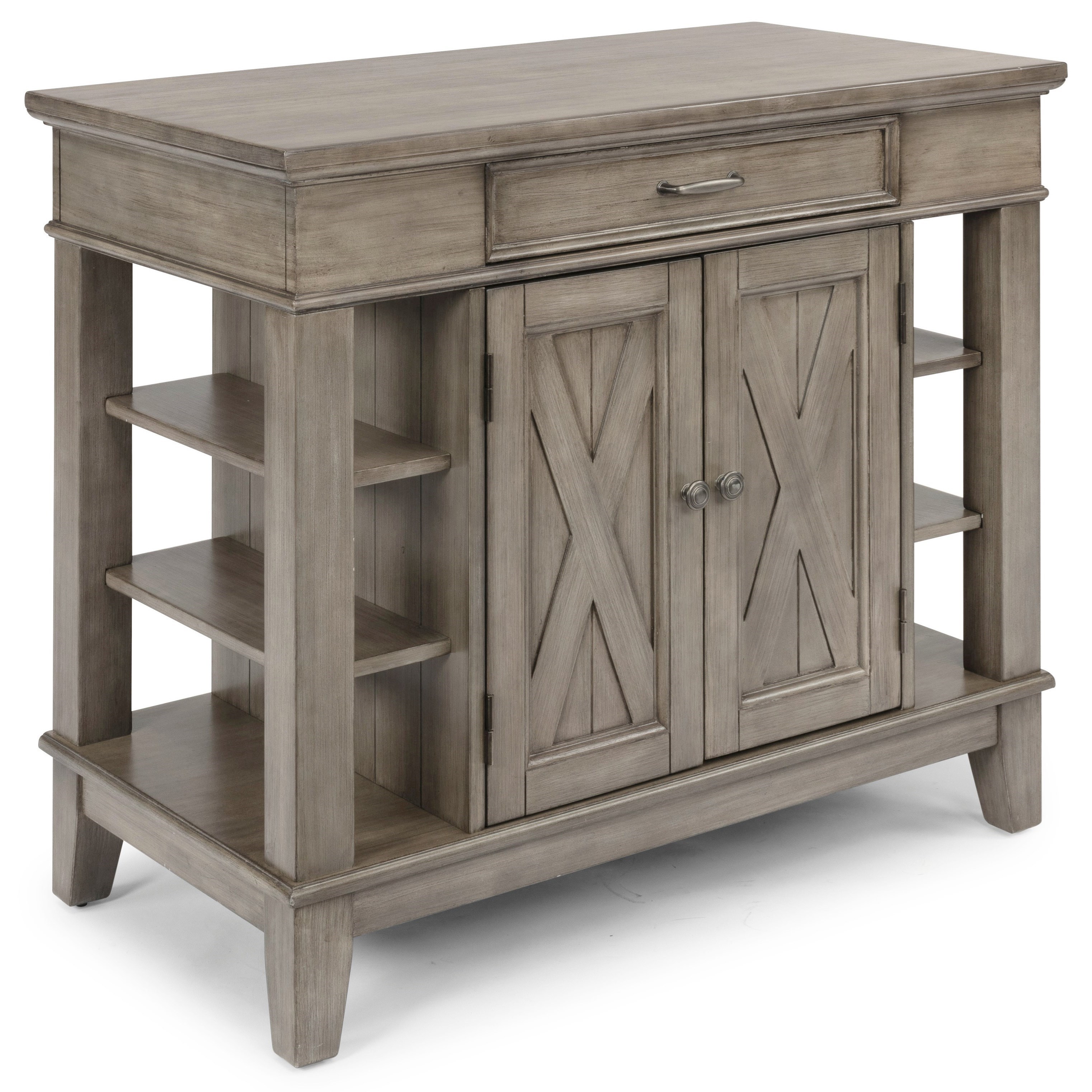 Homestyles Mountain Lodge Farmhouse Kitchen Island With Adjustable