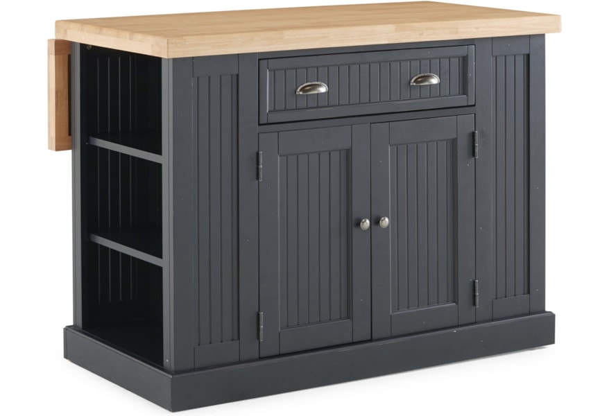 Homestyles Nantucket Coastal Kitchen Island With Drop Leaf And Adjustable Shelves Value City Furniture Kitchen Islands