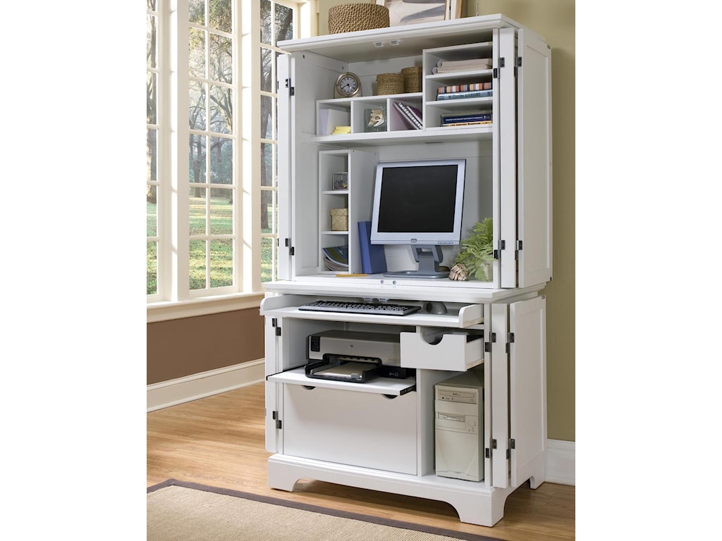 Home Styles Naples Compact Office Cabinet With Hutch Ahfa Desk