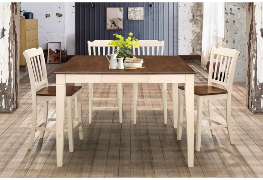 Homelegance Ohana Square Counter Height Dining Table W Butterfly Leaf Dream Home Interiors Kitchen Tables