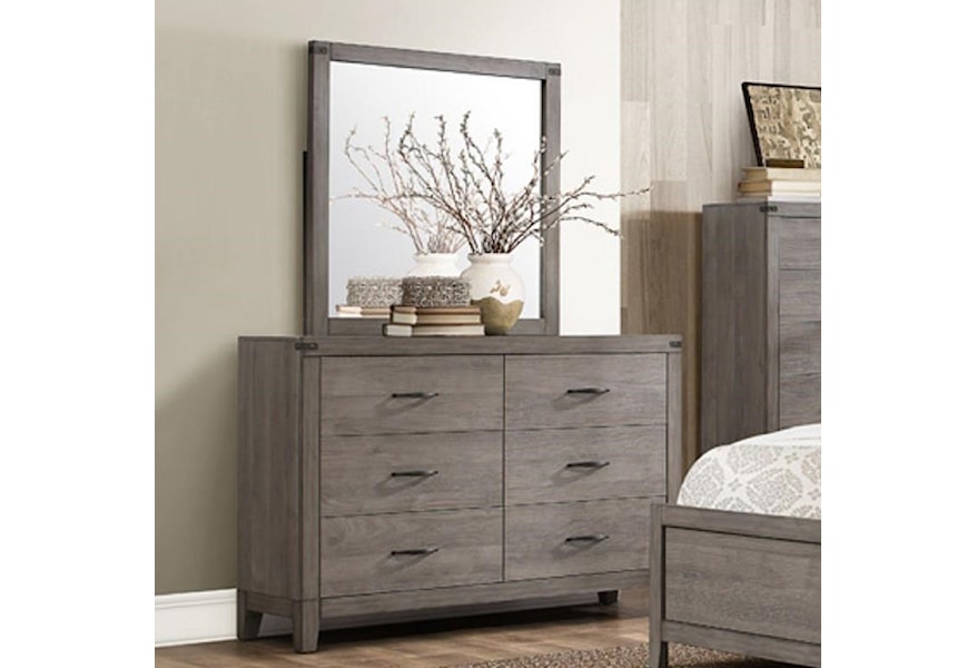 Homelegance 2042 Contemporary 6 Drawer Dresser And Mirror Darvin