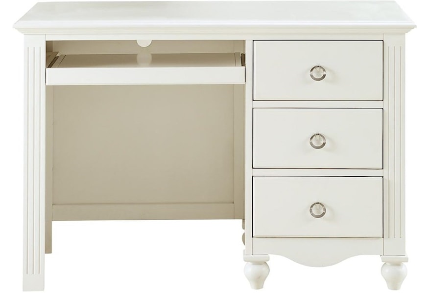 Homelegance 2058wh 3 Drawer Writing Desk With Keyboard Tray