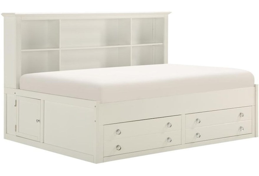 Homelegance 2058wh Twin Daybed With Bookcase And Footboard Storage Twin Daybed With Bookcase And Footboard