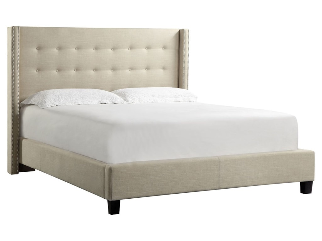 Homelegance 315B BeigeFull Upholstered Wingback Headboard