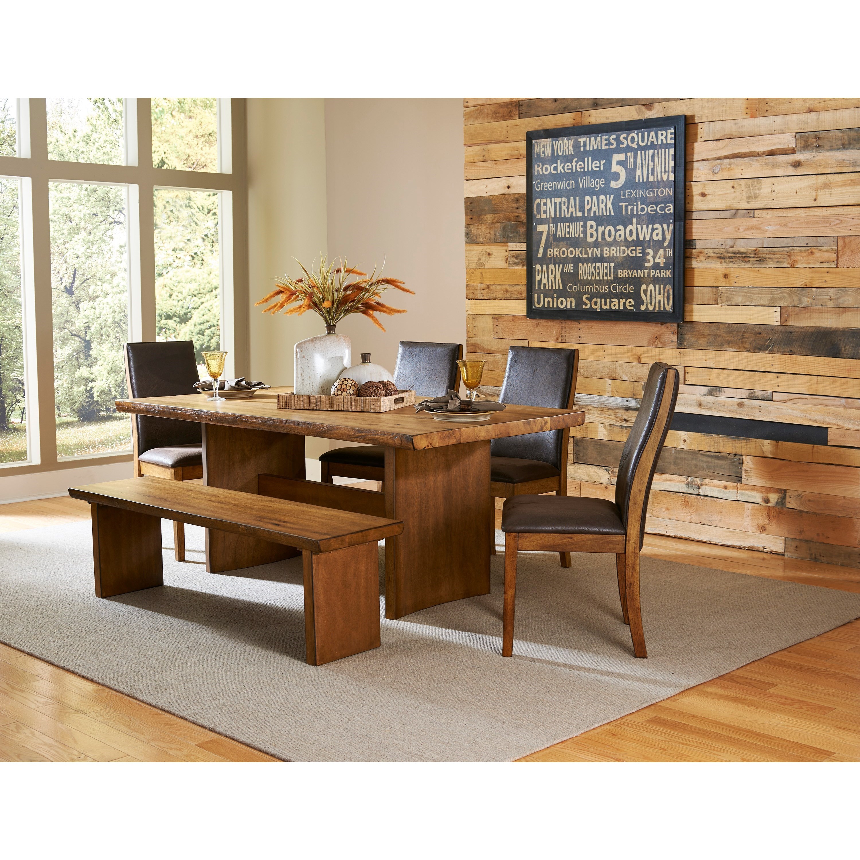 Homelegance 5479 Contemporary Table And Chair Set With Bench