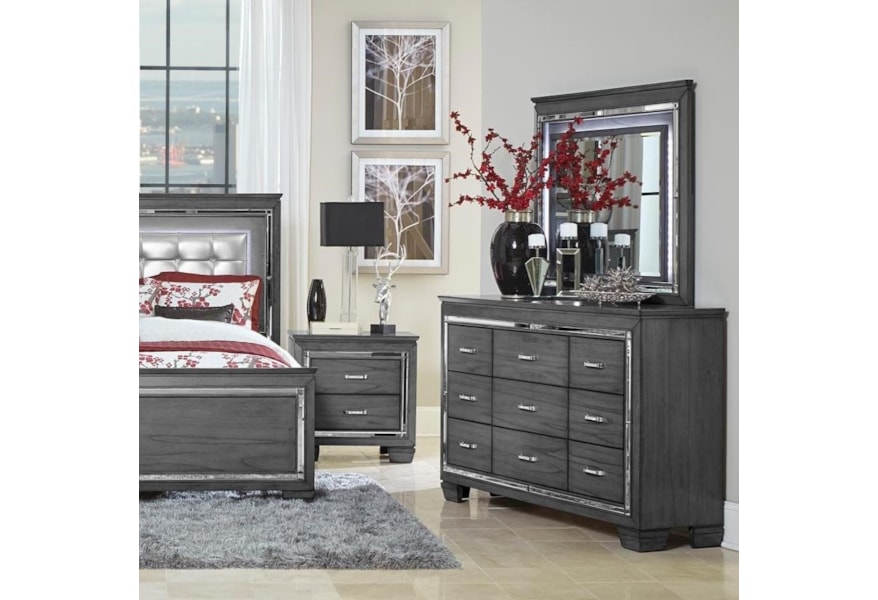 Homelegance Allura Dresser Mirror With Led Lighting Darvin