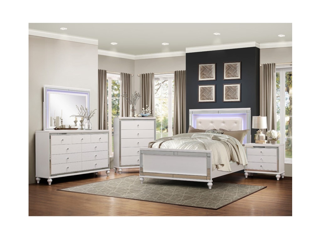 Homelegance AlonzaKing LED Lit Bed