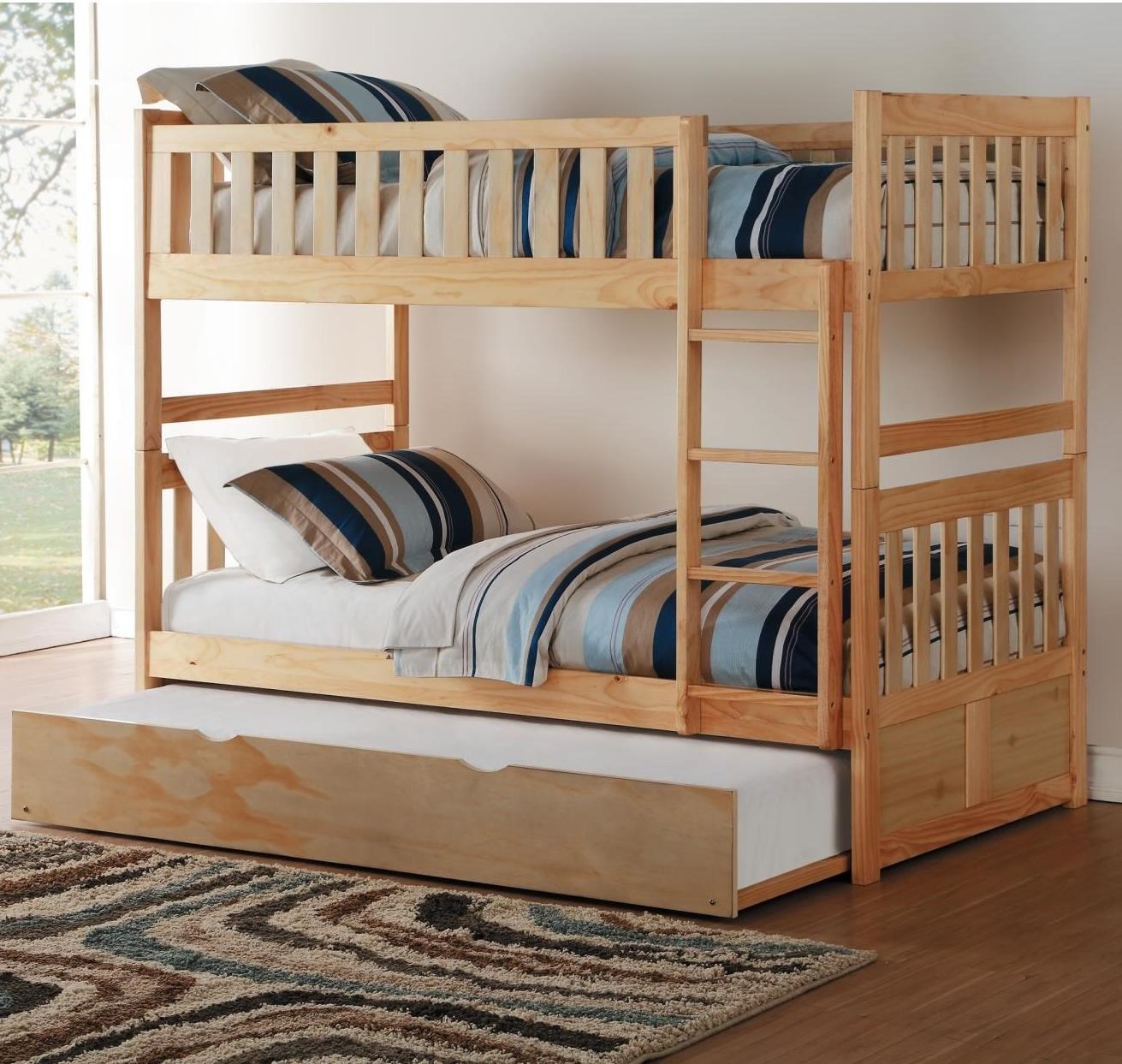Coaster Wrangle Hill Full Over Full Bunk Bed With Pull Out Trundle A1 Furniture Mattress Bunk Beds