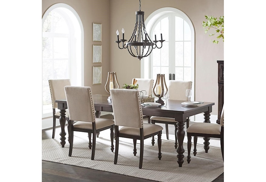Dining Tables Homelegance Furniture Begonia 1718GY-90 Transitional Dining Table with  Turned Legs | Del Sol Furniture | Dining Tables