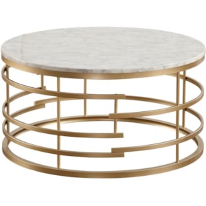 Homelegance Brassica Glam Round Cocktail Table With Faux Marble Top Lindy S Furniture Company Cocktail Coffee Tables