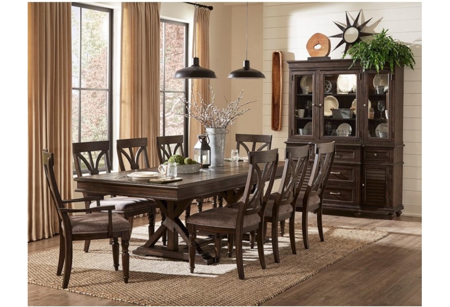 Homelegance Cardano 9 Piece Dining Set With Upholstered Chairs