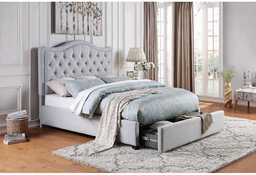 Home Style Carter Upholstered Beds Queen Upholstered Storage Bed 