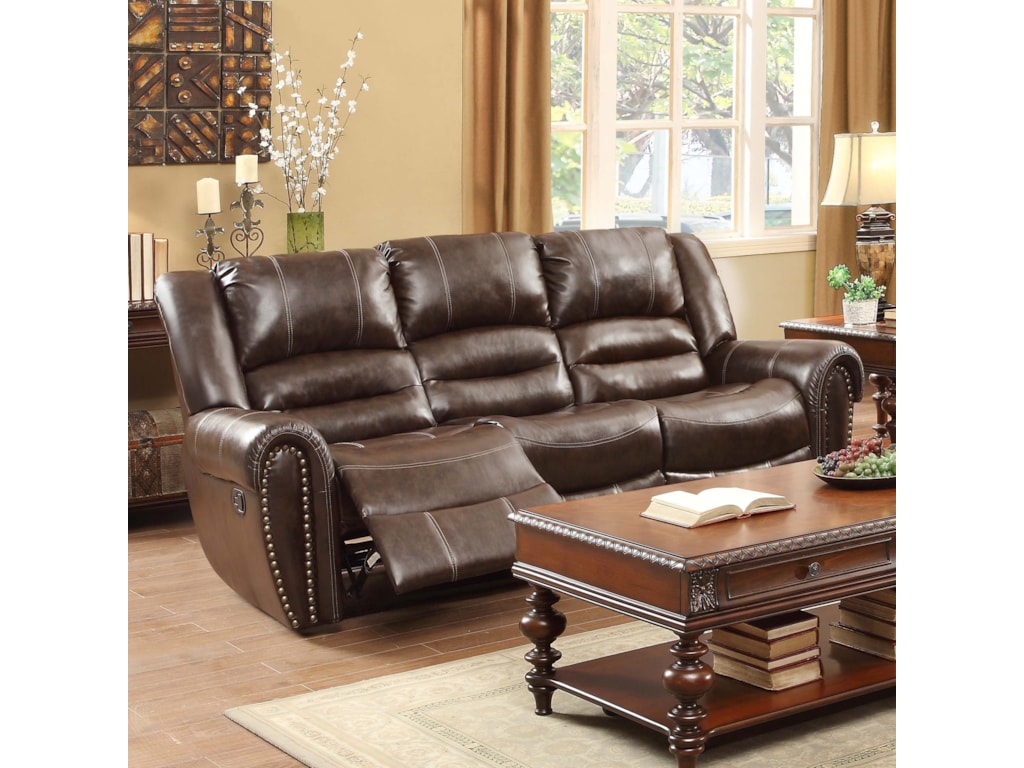 Center Hill Traditional Reclining Sofa With Nailhead Trim By Homelegance At Lindy S Furniture Company