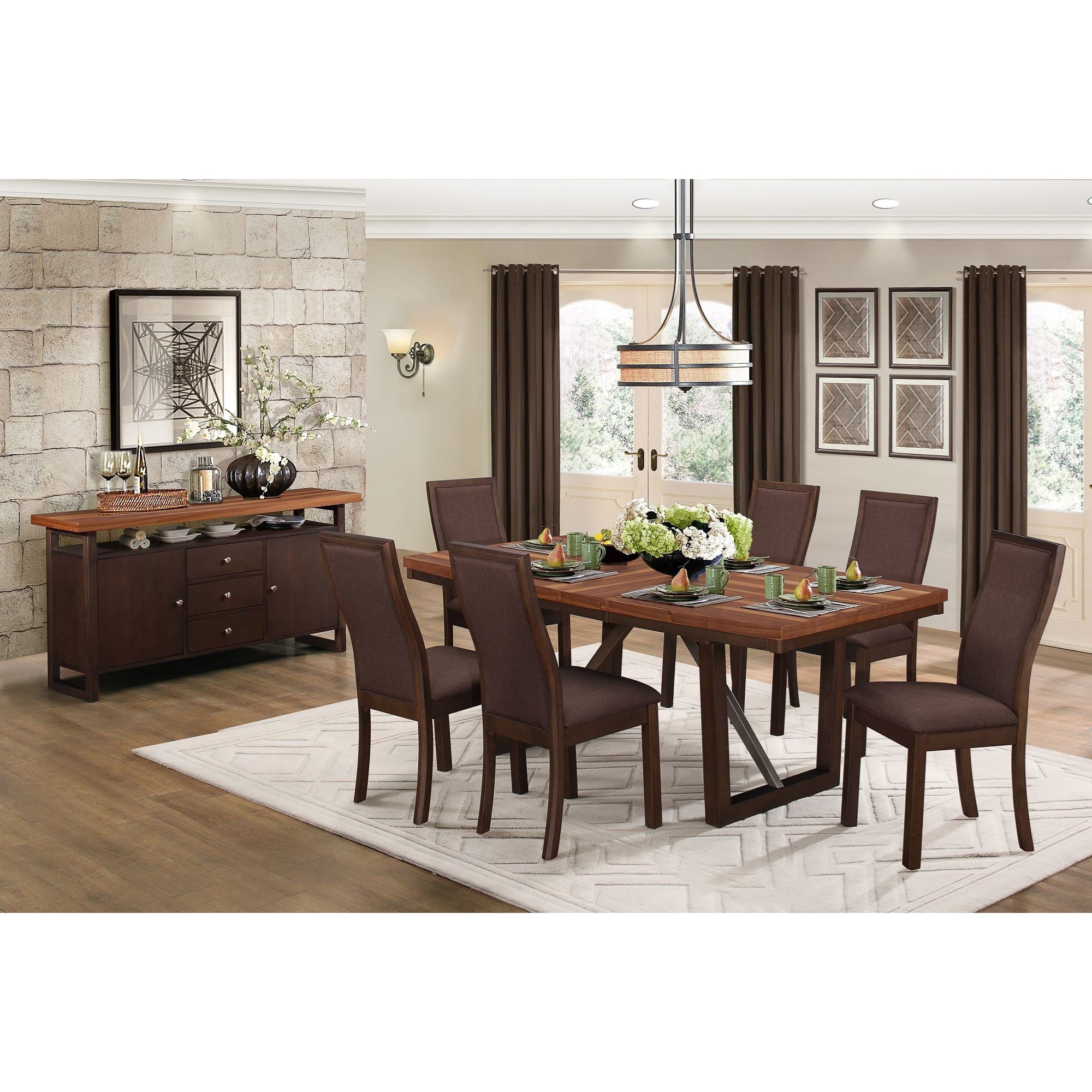 Homelegance Compson Contemporary Dining Room Group With Self
