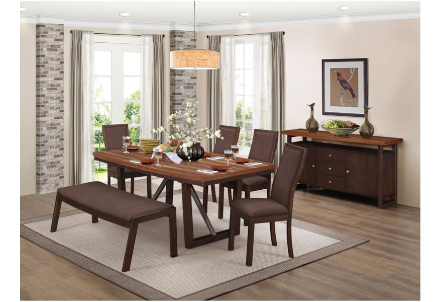 Homelegance Compson Contemporary Dining Room Group With Self
