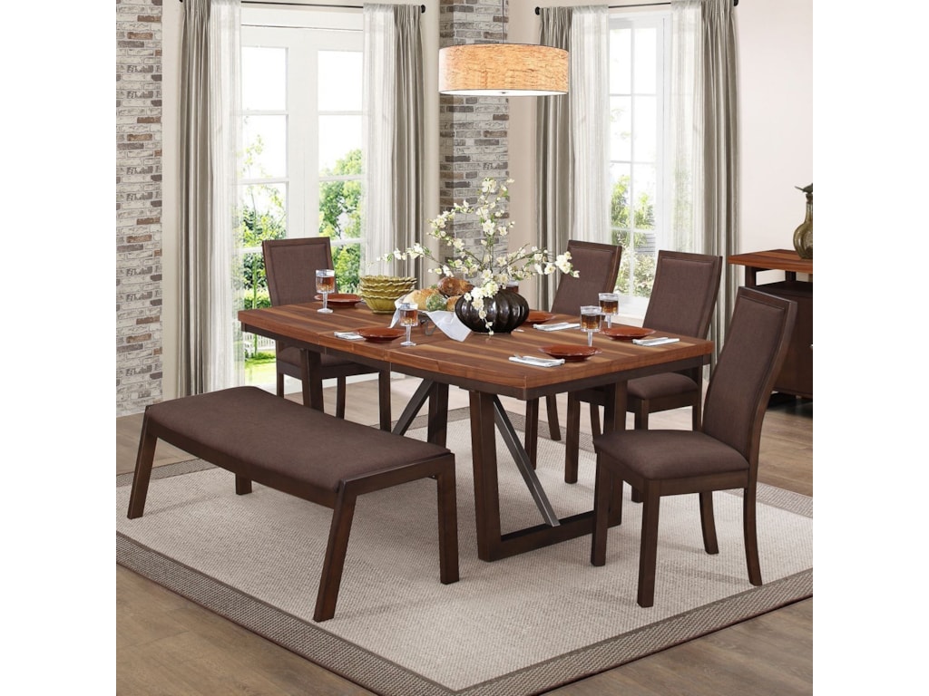 Homelegance Compson Contemporary Table And Chair Set With Bench