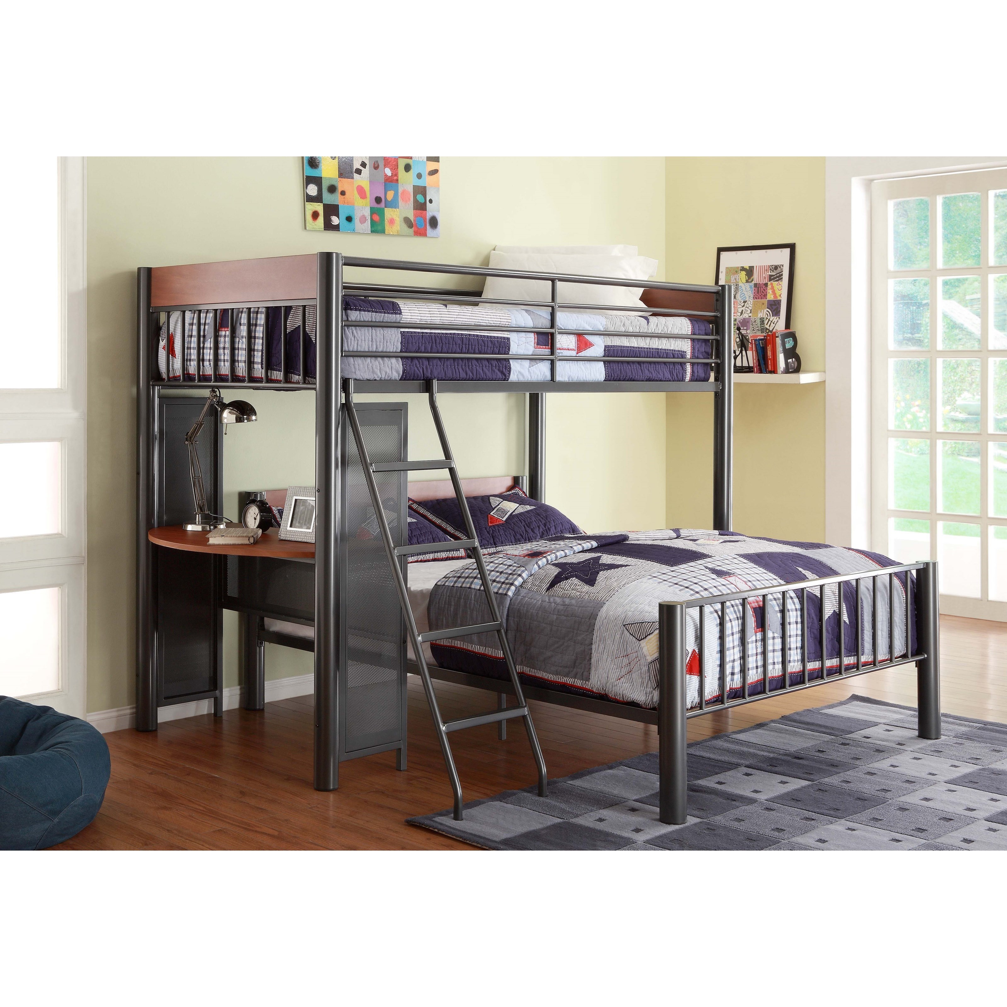 loft style bunk bed with desk