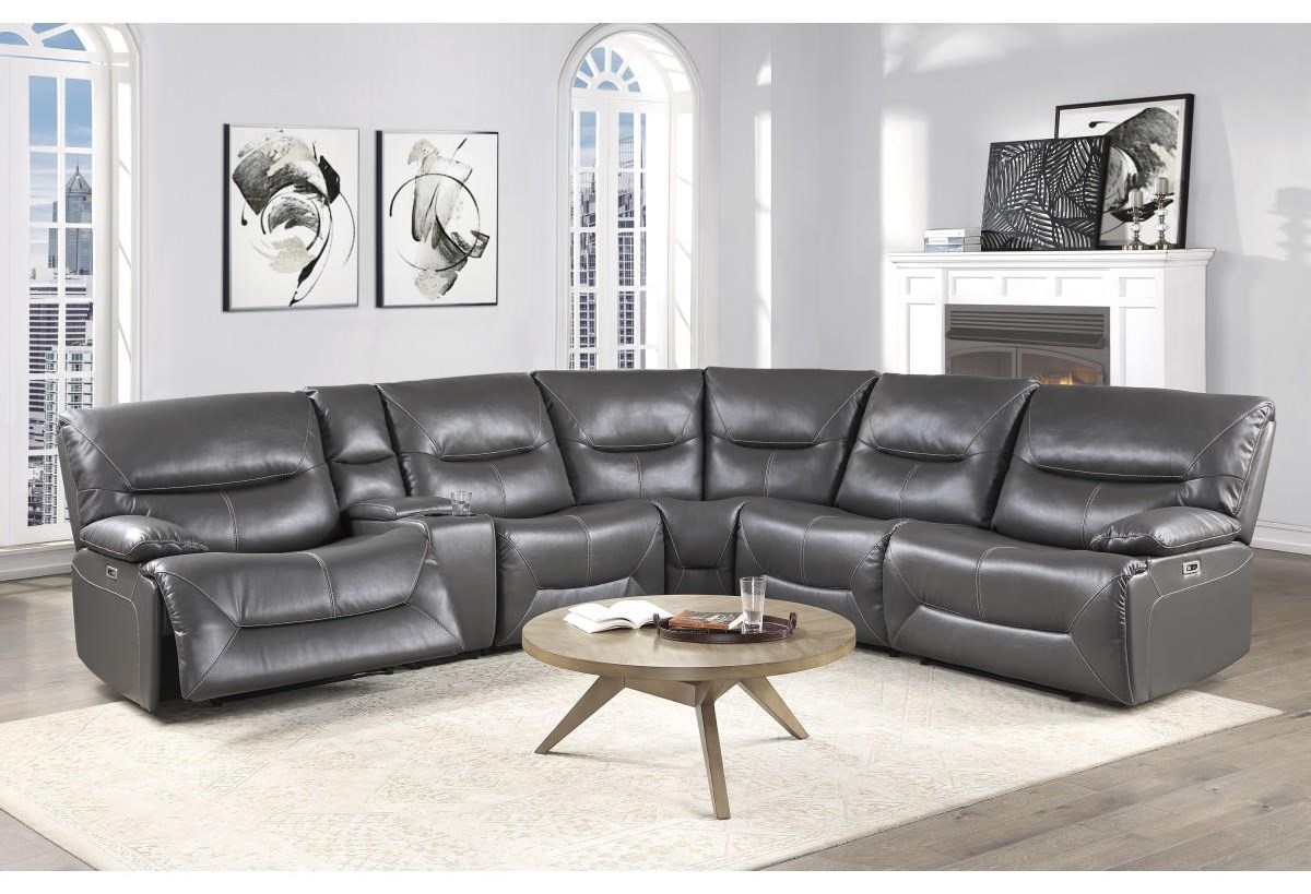 grey reclining sectional couch