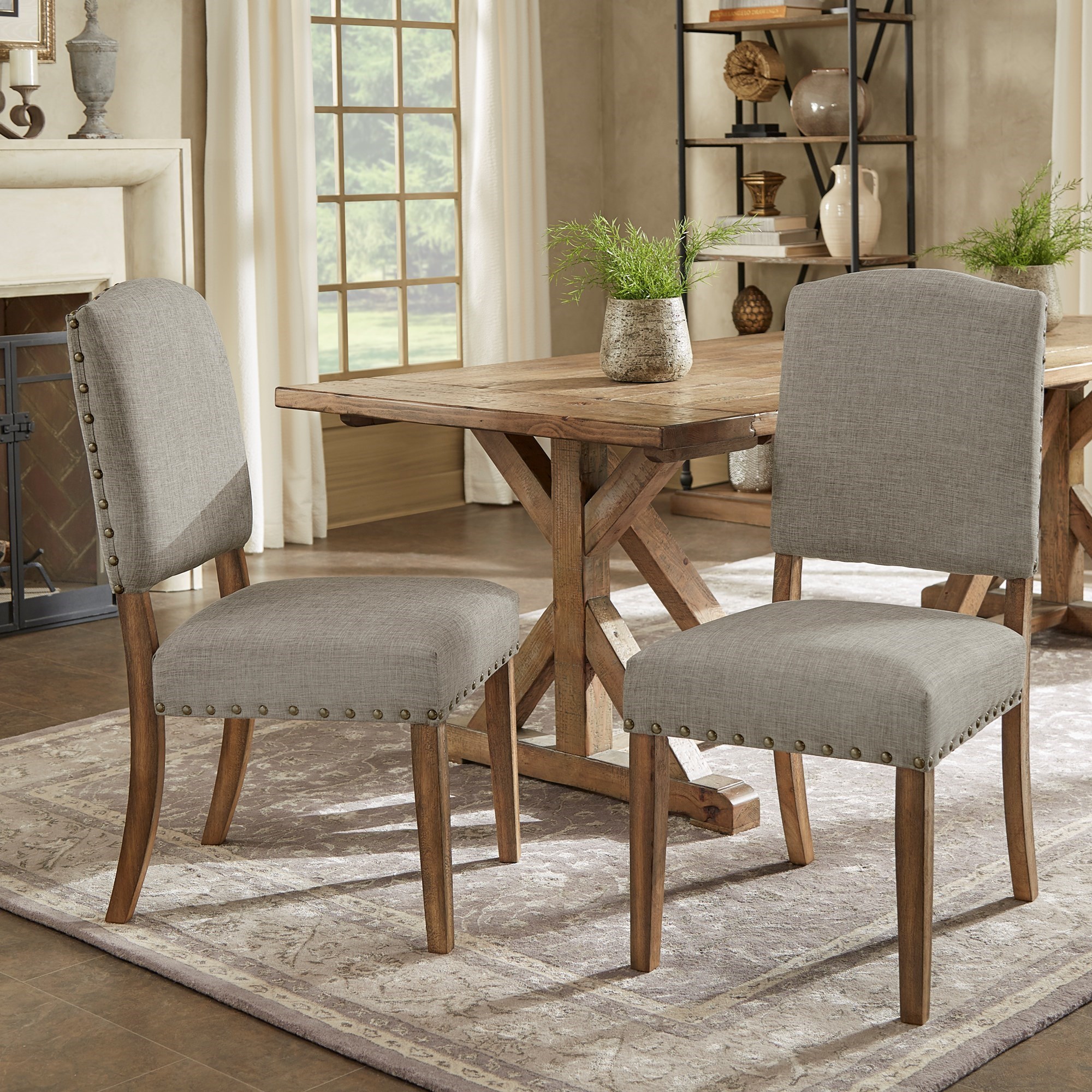 Homelegance E205 Dining Side Chair With Nailhead Trim Value City