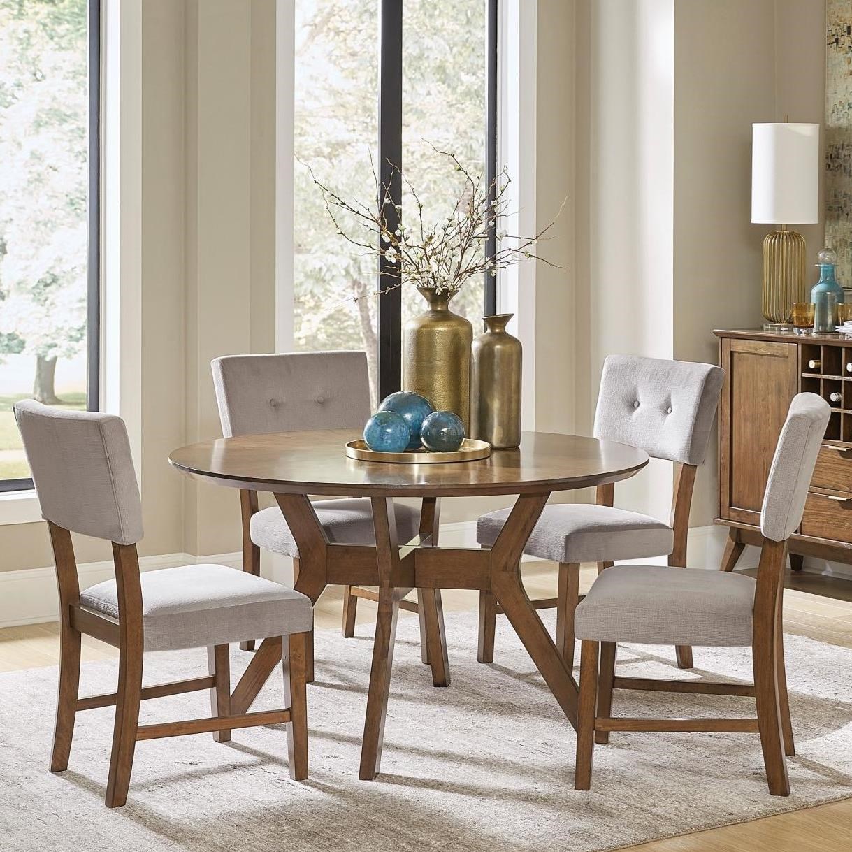 Homelegance Edam Mid Century Modern 5 Piece Chair Table Set Reeds Furniture Dining 5 Piece Sets