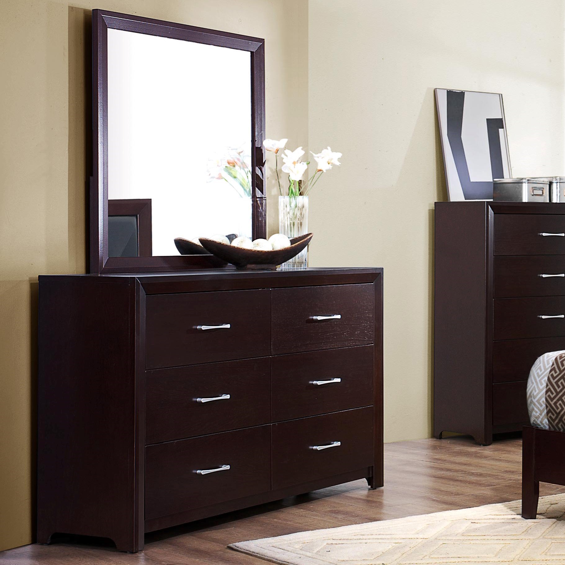 Homelegance Edina Contemporary 6 Drawer Dresser And Mirror Value