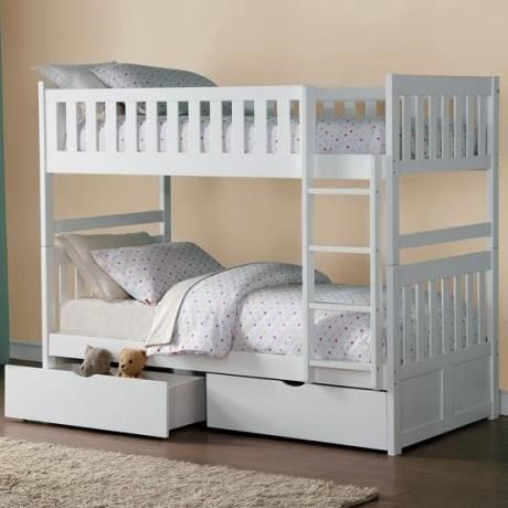 Homelegance Galen Twin Over Twin Bunk Bed With Storage Drawers
