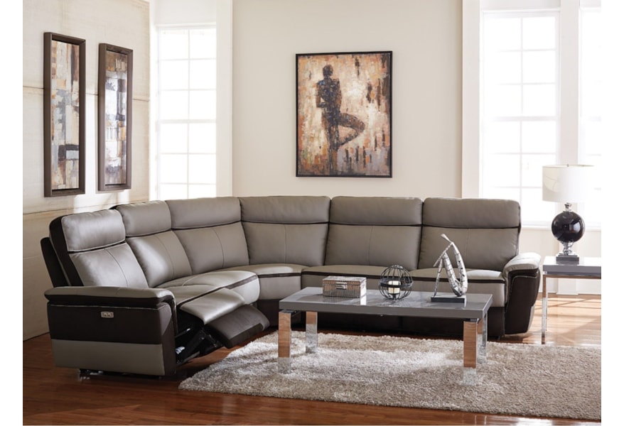 Homelegance Laertes Contemporary Reclining Sectional With Reclining Sectional