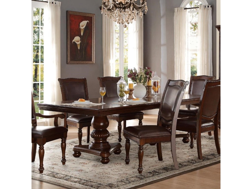 Homelegance Lordsburg Traditional Double Pedestal Dining Table Lordsburg Traditional Double Pedestal Dining Table By Homelegance