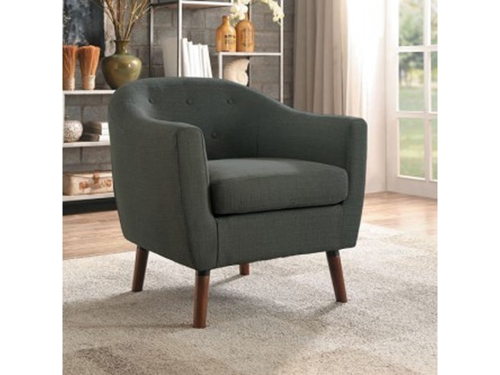 Homelegance Lucille Mid Century Modern Accent Chair With Tufted