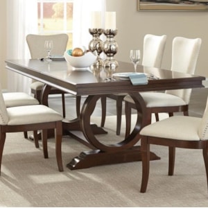 Homelegance Oratorio Transitional Dining Table With Pedestal Base Lindy S Furniture Company Dining Tables