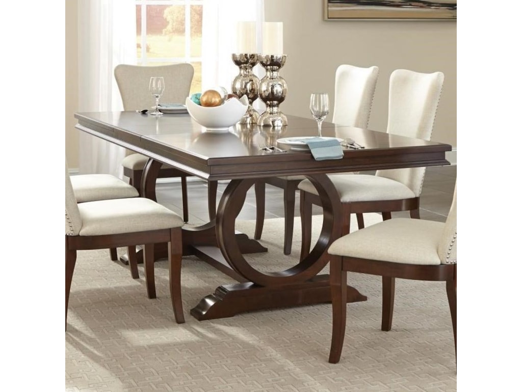 Homelegance Oratorio Transitional Dining Table With Pedestal Base Dining Table With Pedestal Base