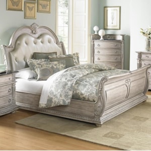Homelegance Palace Ii Traditional King Sleigh Bed With Upholstered Headboard Simply Home By Lindy S Sleigh Beds