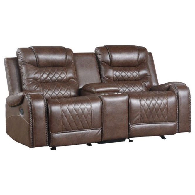 Homelegance Putnam Double Glider Reclining Loveseat With Center Console And Usb Ports Value City Furniture Reclining Loveseats