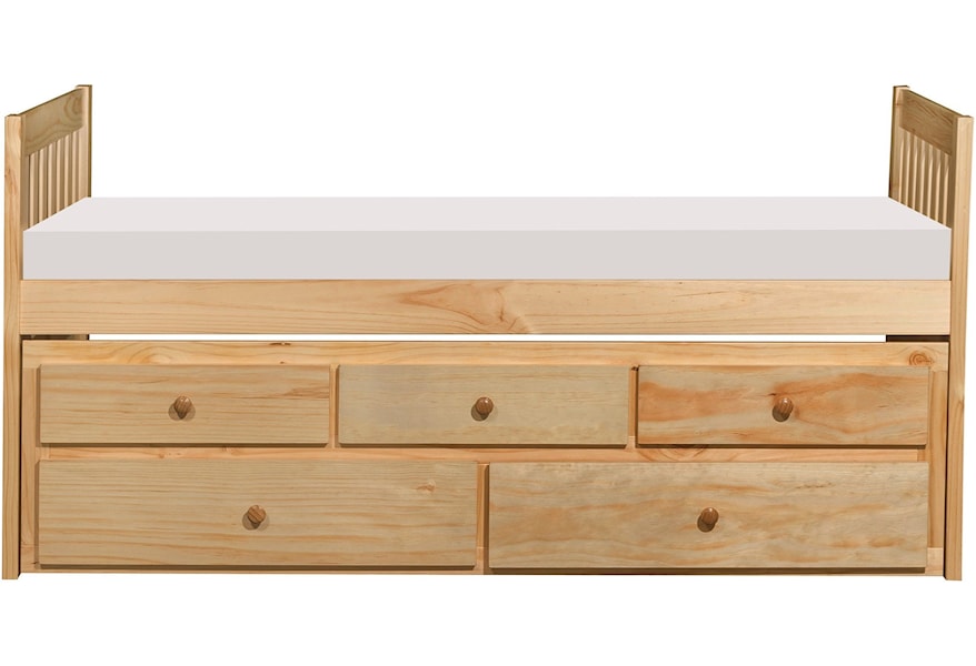 Natural Casual Twin Captain S Bed With Trundle And Storage Drawers