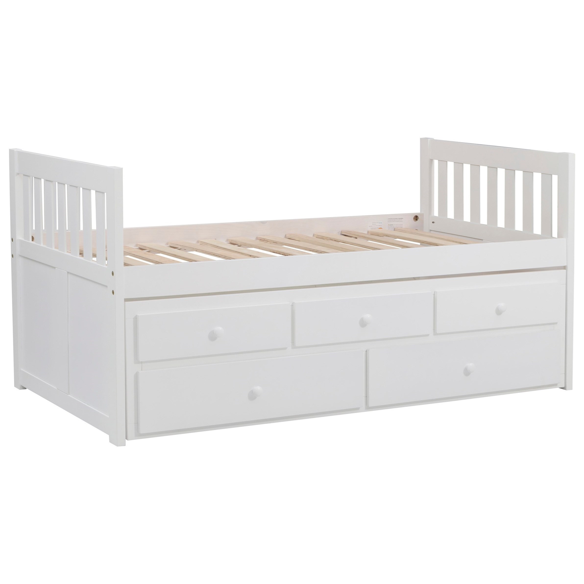 captains bed twin white
