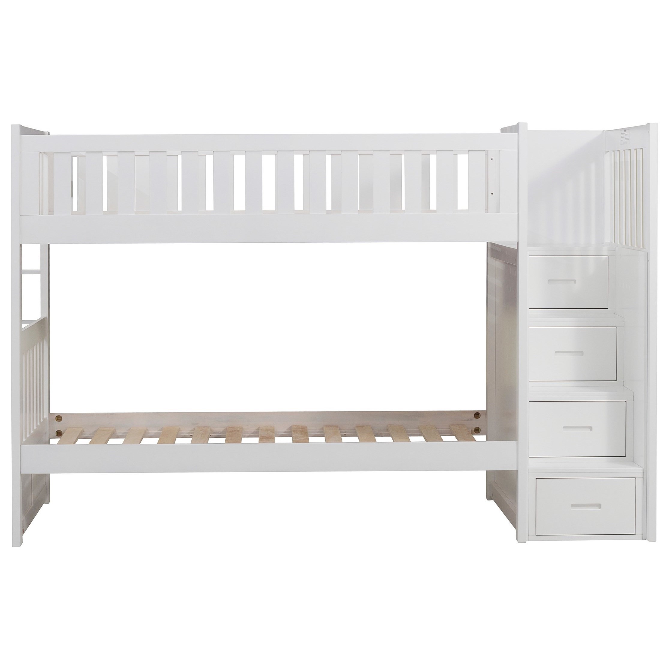 white twin bunk beds with storage