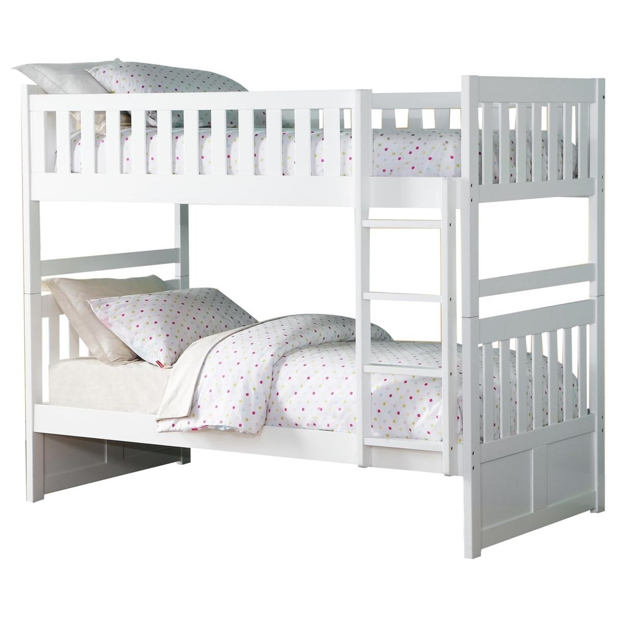 white full twin bunk bed