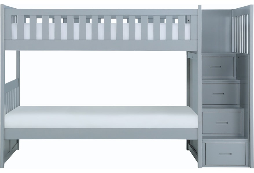 Homelegance Orion Casual Twin Over Twin Bunk Bed With Reversible