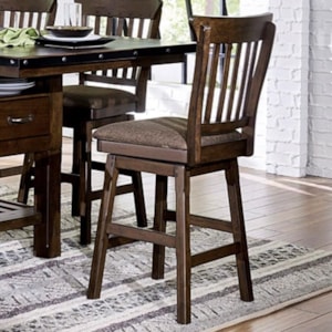 Homelegance Schleiger Counter Height Swivel Chair With Ladder Back Simply Home By Lindy S Bar Stools