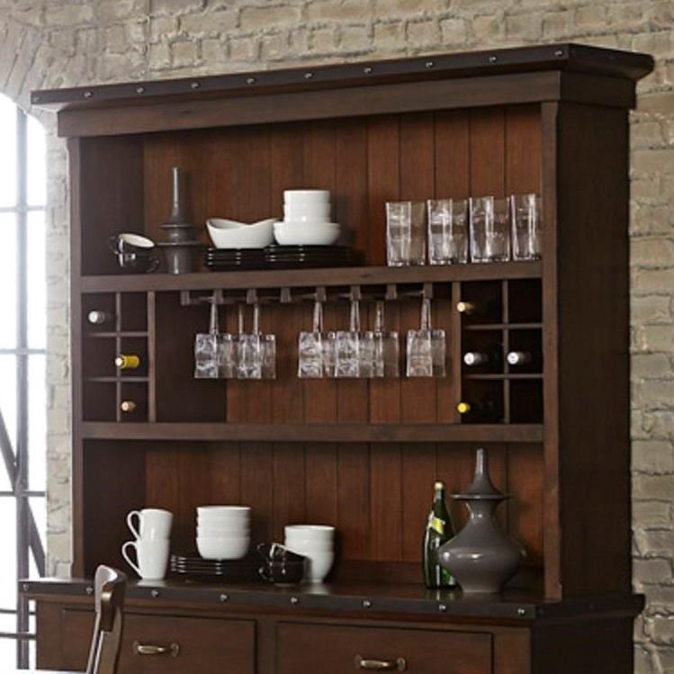 Homelegance Schleiger Industrial Dining Hutch With Metal Trim And