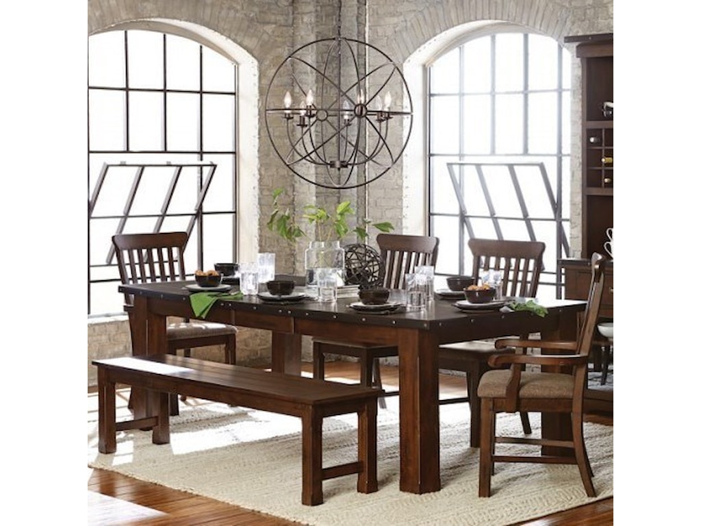 Homelegance Schleiger Industrial Table And Chair Set With Bench