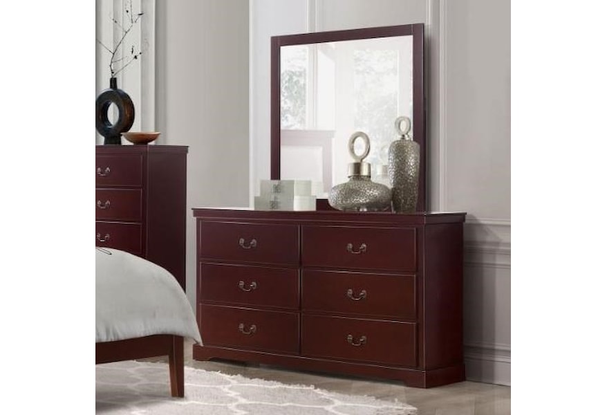 Homelegance Seabright Transitional Dresser And Mirror Set Simply