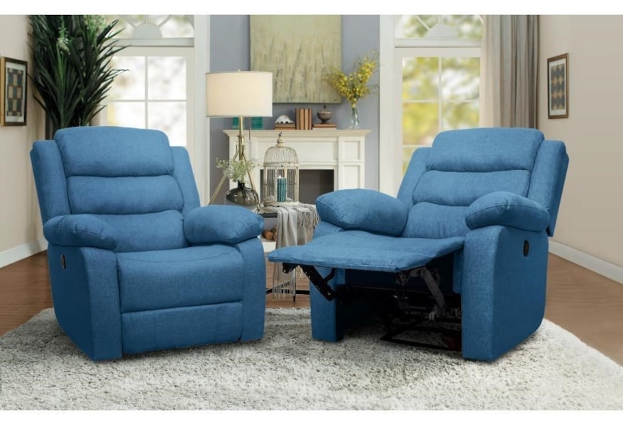 Homelegance Sh3211 Sh3211blue Power Recliner W Usb Port Furniture Fair North Carolina Recliners